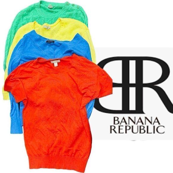Lot of 4x BANANA REPUBLIC Sweaters Size Small (Silk Cashmere Linen Lyocell..) SH - Picture 1 of 6